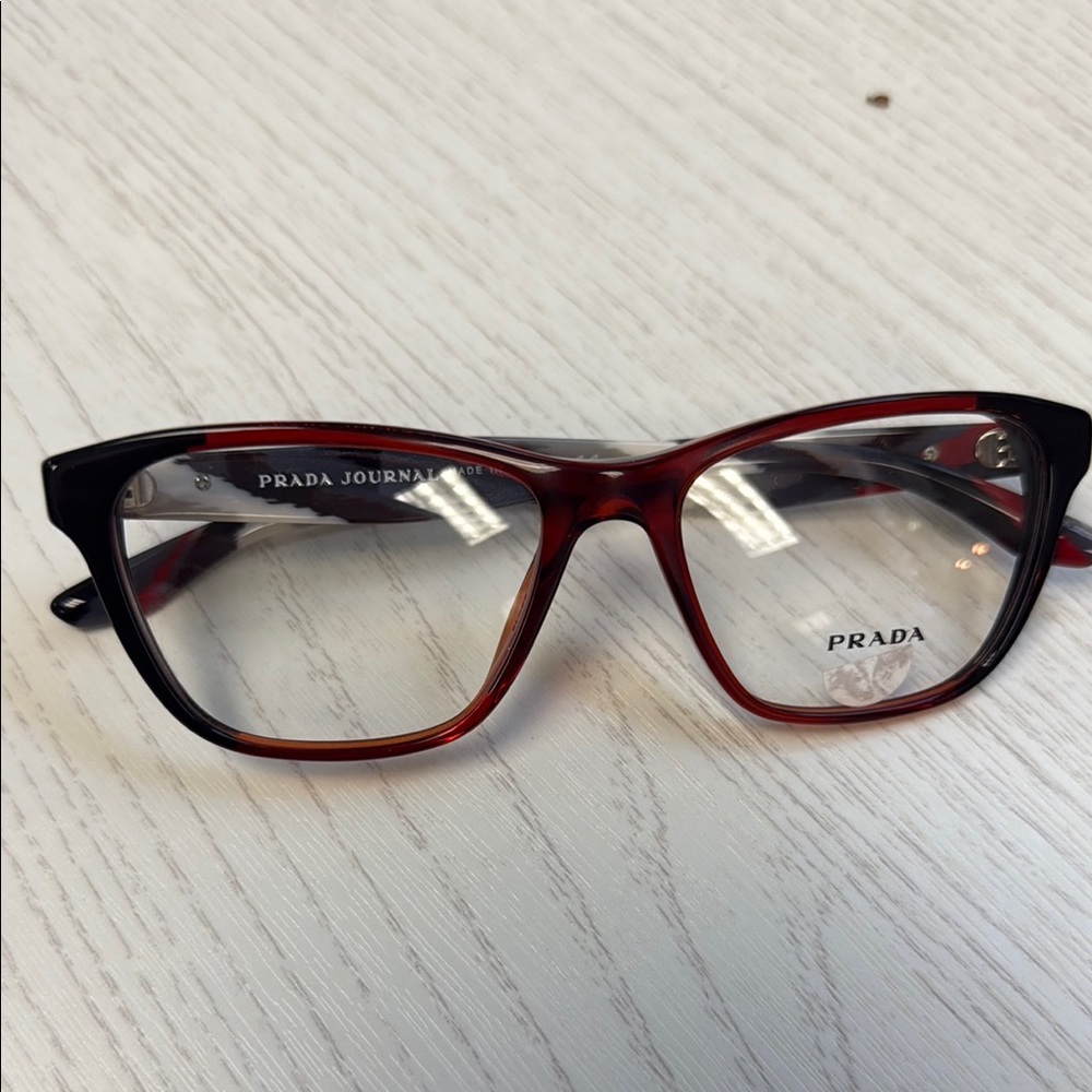 Prada Black and Red Designer Eyeglasses